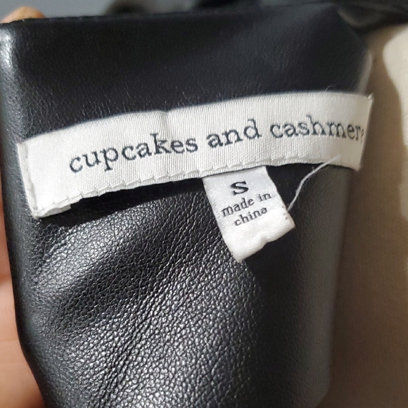 Cupcakes & Cashmere Black Boxy Faux Leather Blouse with Puff Sleeves - Picture 9 of 13